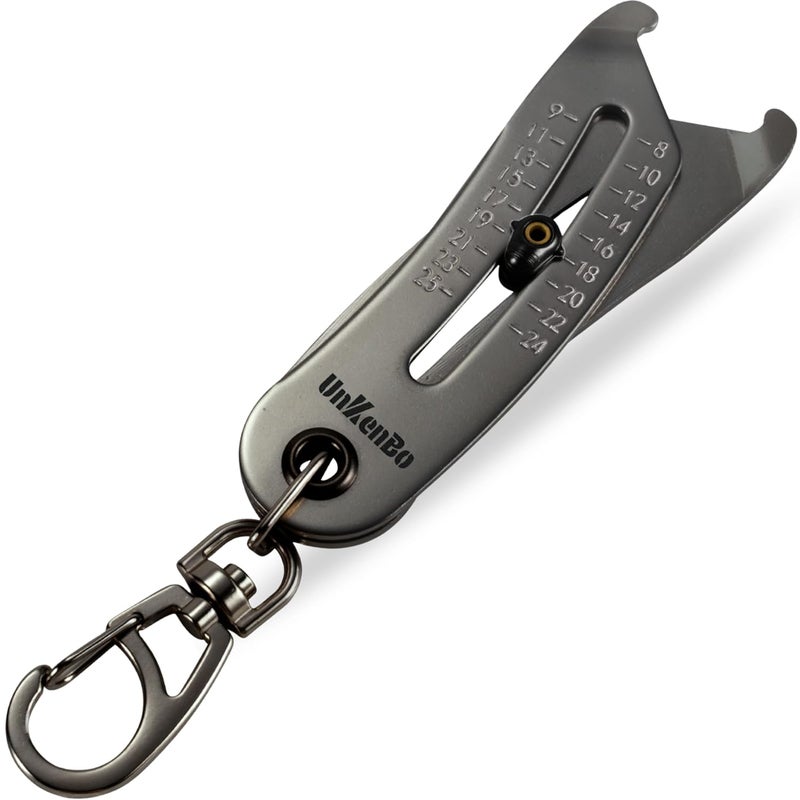 UNKENBO ® Bolt Size Finder Tool Keychain - Gauge Bolts & Nuts Head SAE 5/16 to 1" & Metric 8 to 25mm, Wrench & Socket Size Finder, Nut & Bolt Fasteners Measuring Tool Gifts for Men (Galaxy Silver) - Image 1